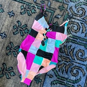 Red Carter lace-up one piece - Sky *NWT*